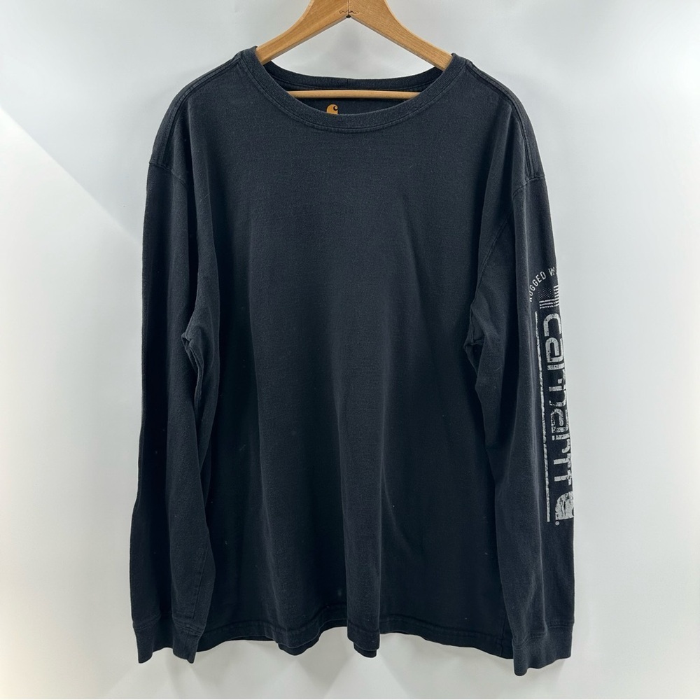 Carhartt Black Classic Long Sleeve Shirt – Size XL, Logo Sleeve